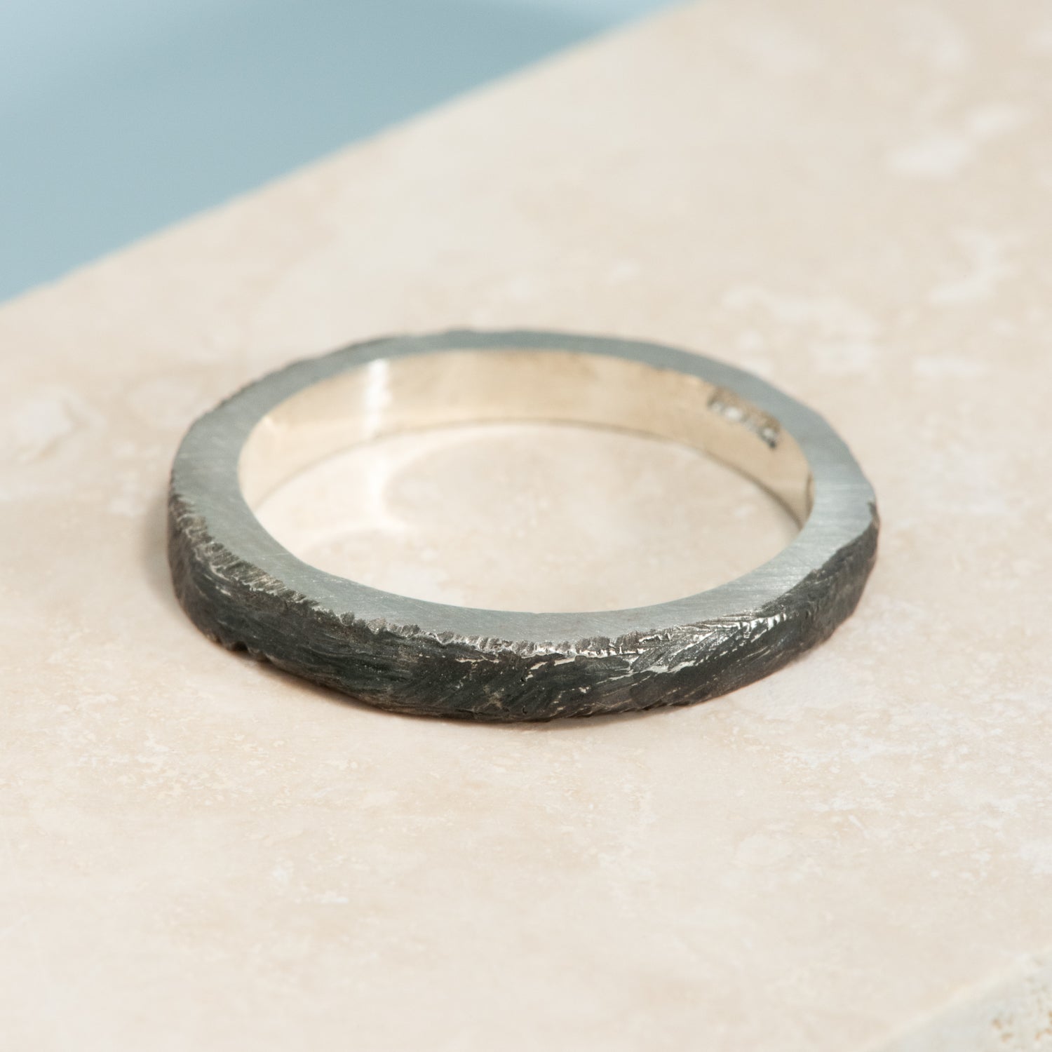 Slate Ring in Fairmined Silver