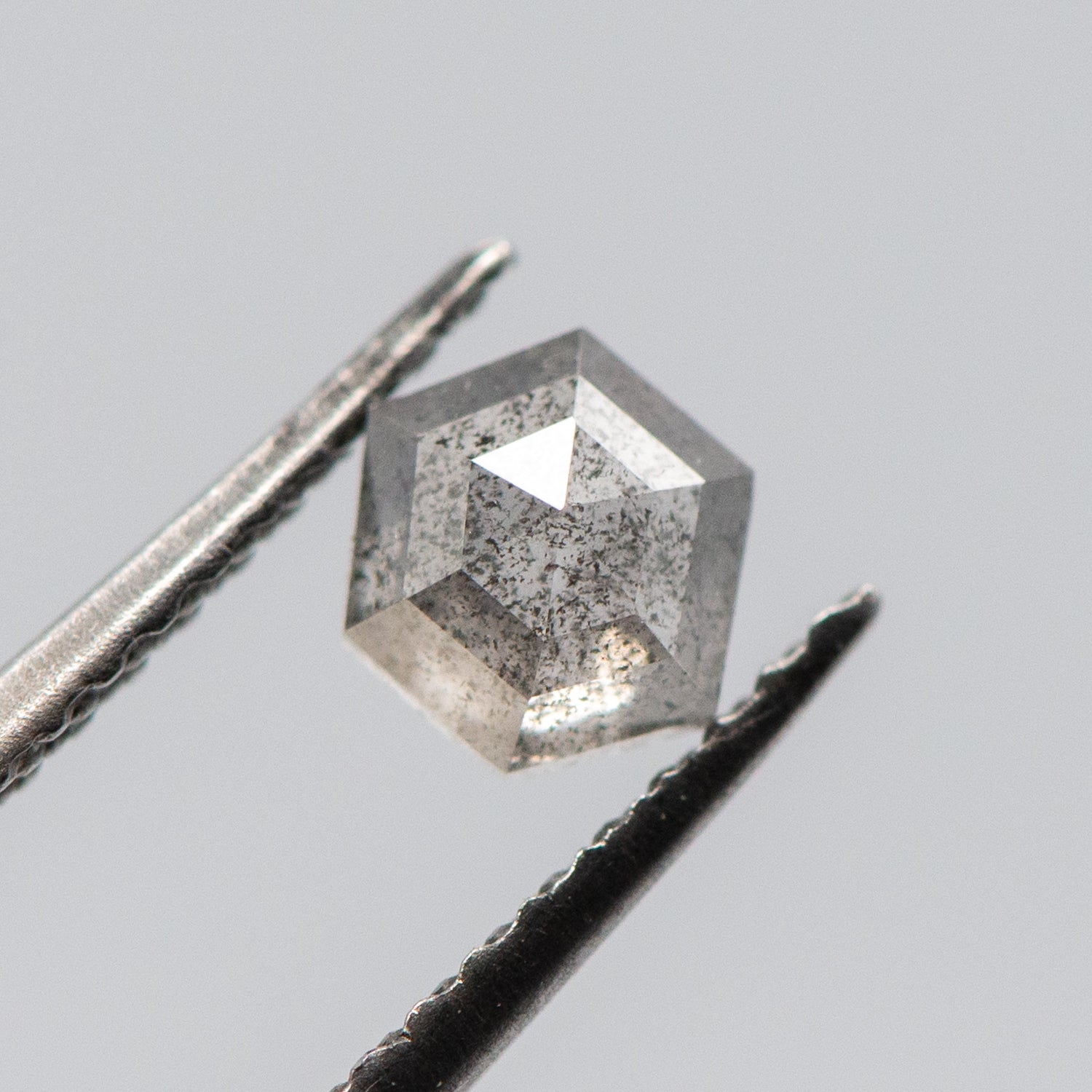 0.51ct Light Grey Hexagon Shaped Loose Salt & Pepper Diamond Malleable Jewellers