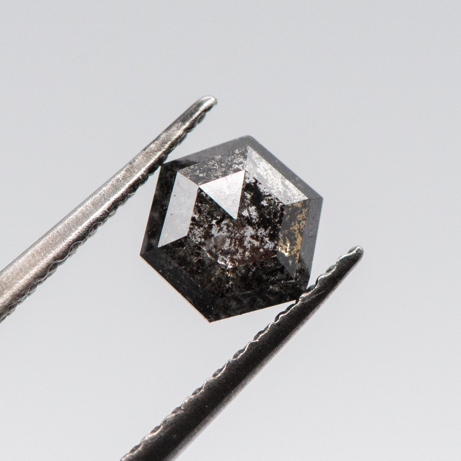 0.59ct Hexagon Shaped Loose Salt & Pepper Diamond Malleable Jewellers