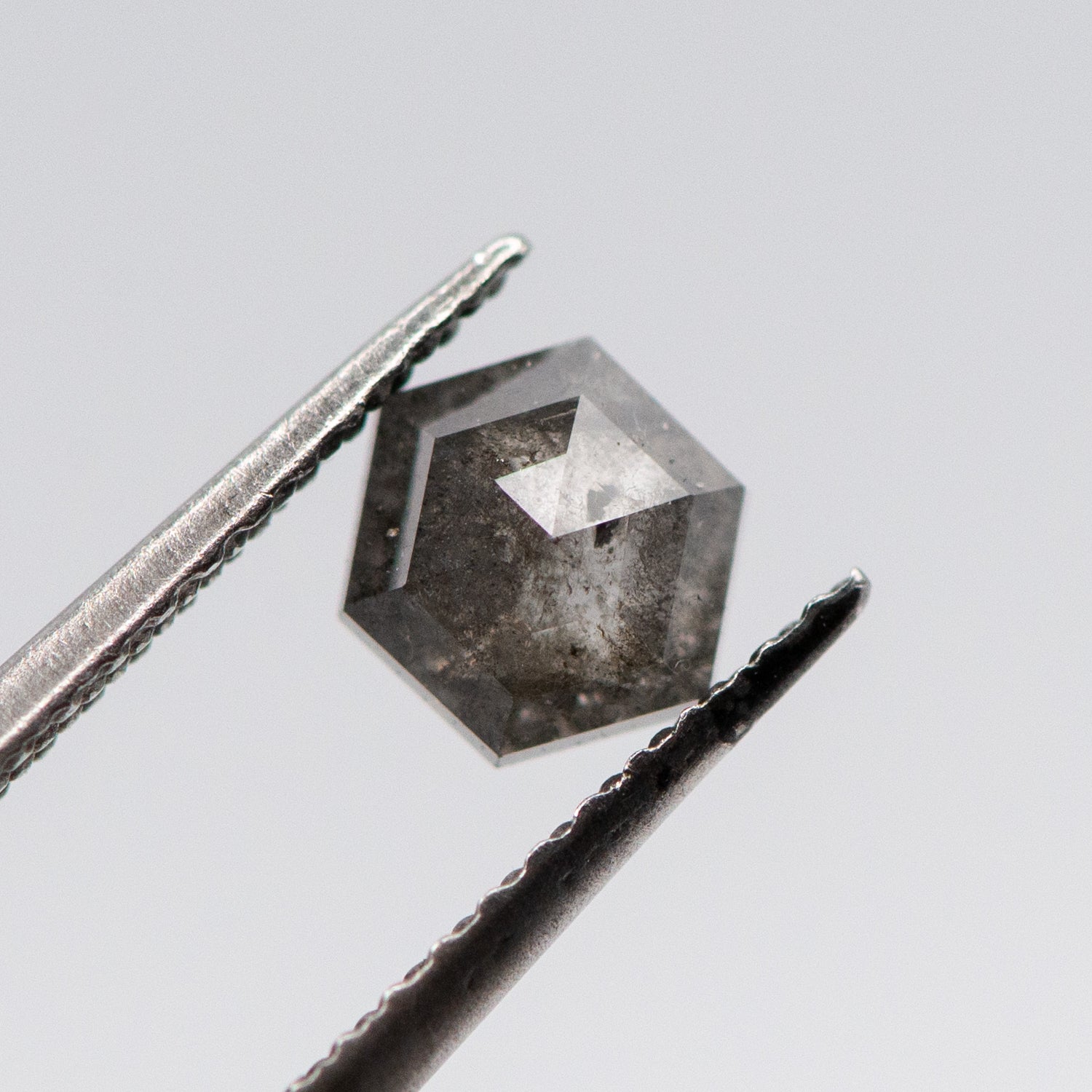 0.59ct Hexagon Shaped Loose Salt & Pepper Diamond Malleable Jewllers