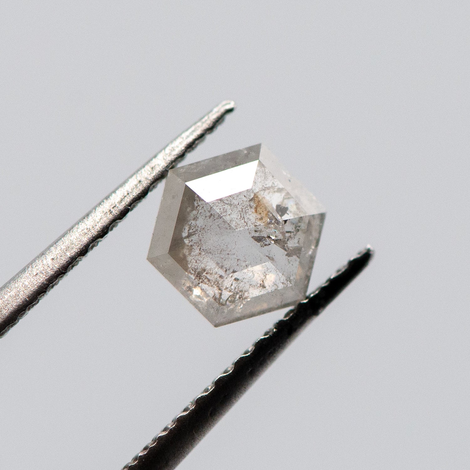 0.51ct Hexagon Shaped Icy Grey Loose Salt & Pepper Diamond Malleable Jewellers