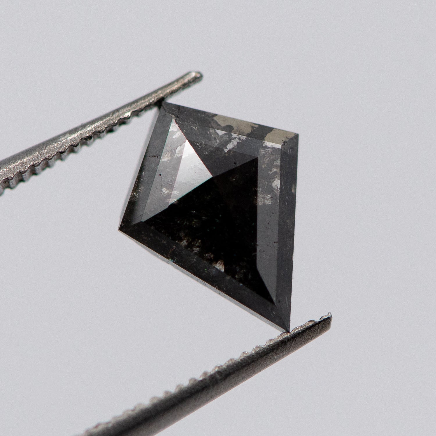 0.87ct Kite Shaped Dark Grey Loose Salt & Pepper Diamond Malleable Jewellers