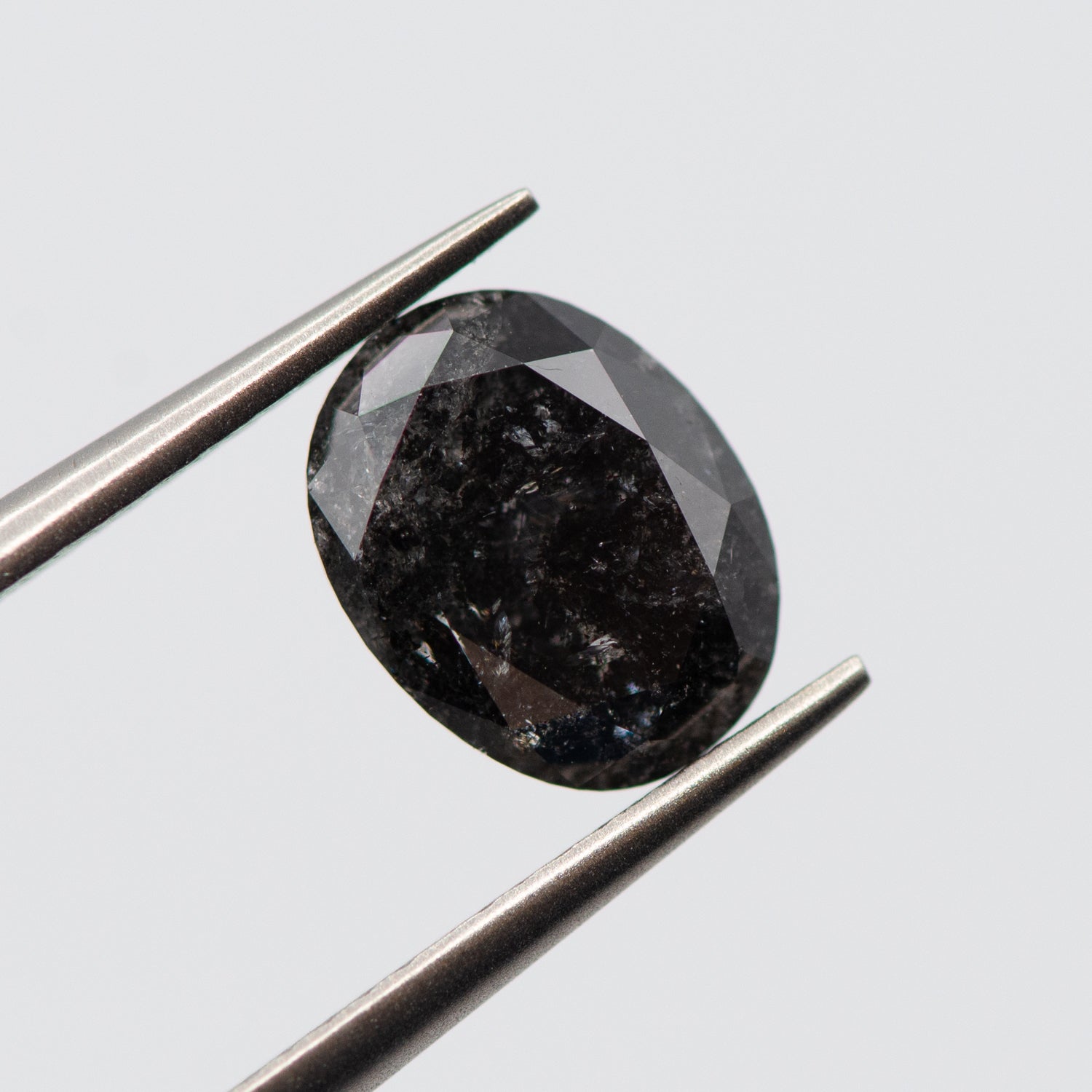 2.25ct Oval Shaped Black Loose Salt & Pepper Diamond Malleable Jewellers