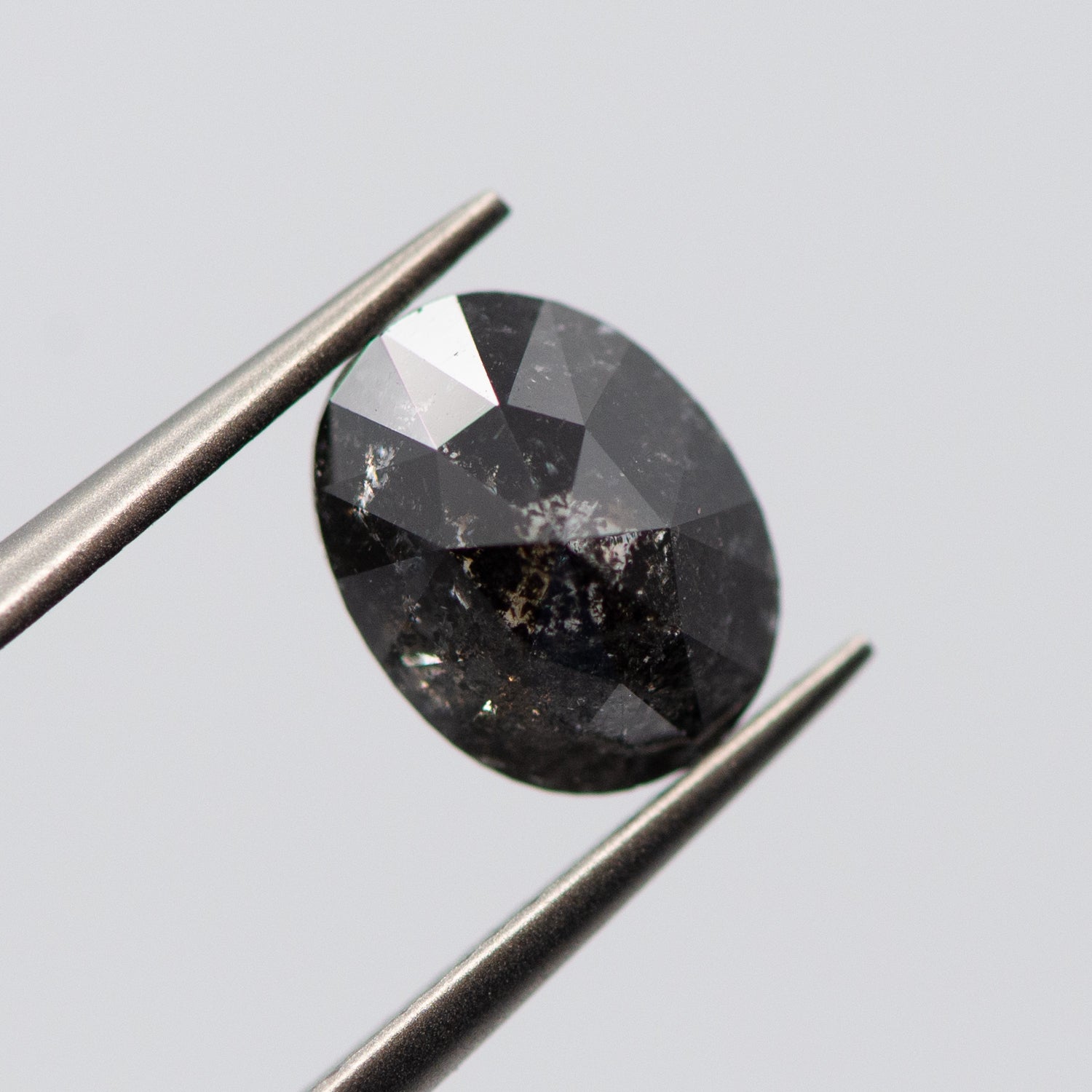 2.25ct Oval Shaped Black Loose Salt & Pepper Diamond Malleable Jewellers