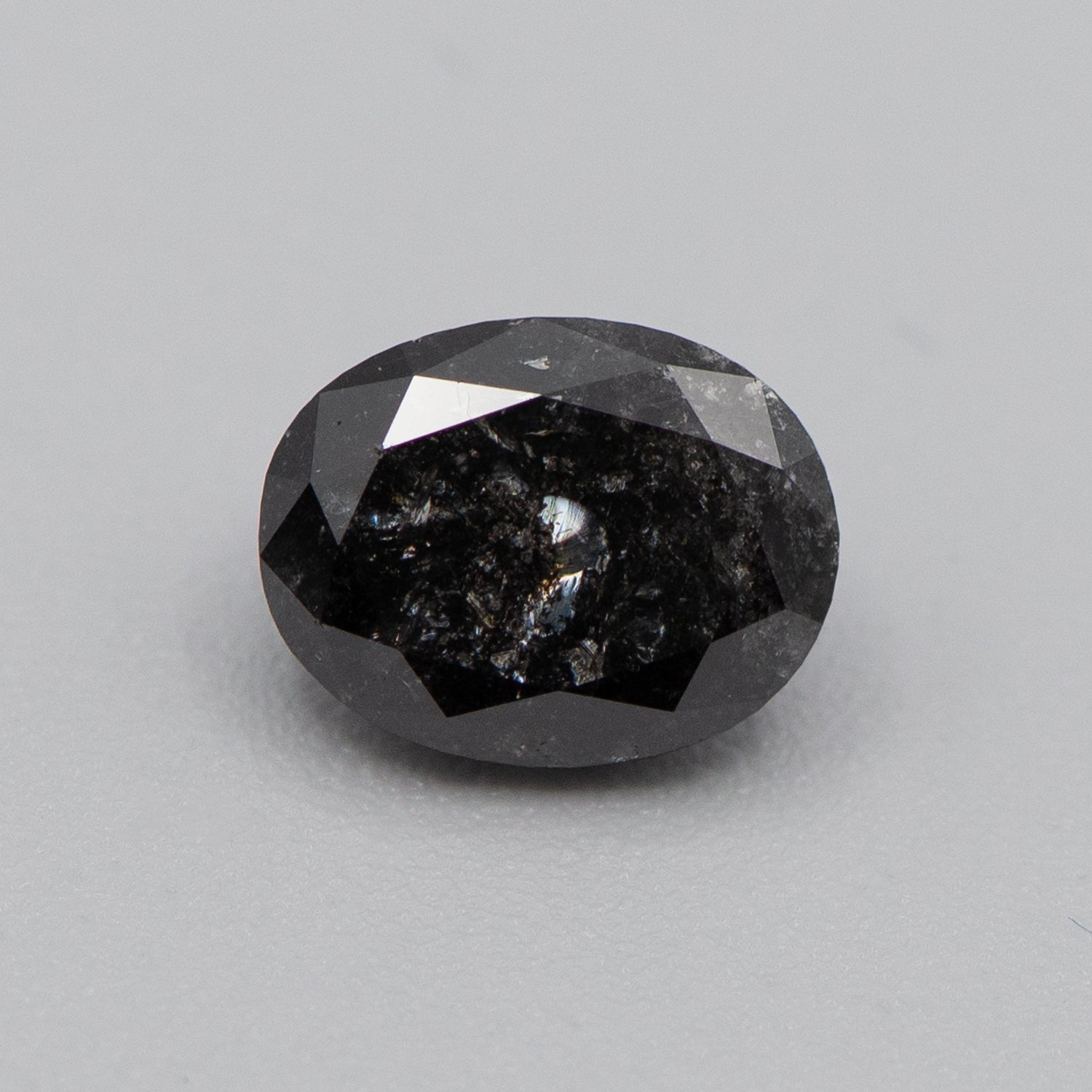 2.25ct Oval Shaped Black Loose Salt & Pepper Diamond Malleable Jewellers