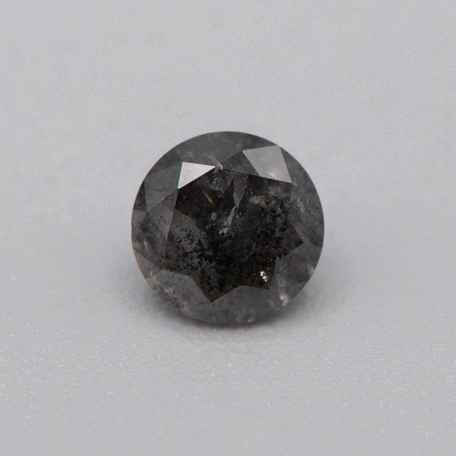 0.56ct Dark Grey Round Shaped Loose Salt & Pepper Diamond Malleable Jewellers