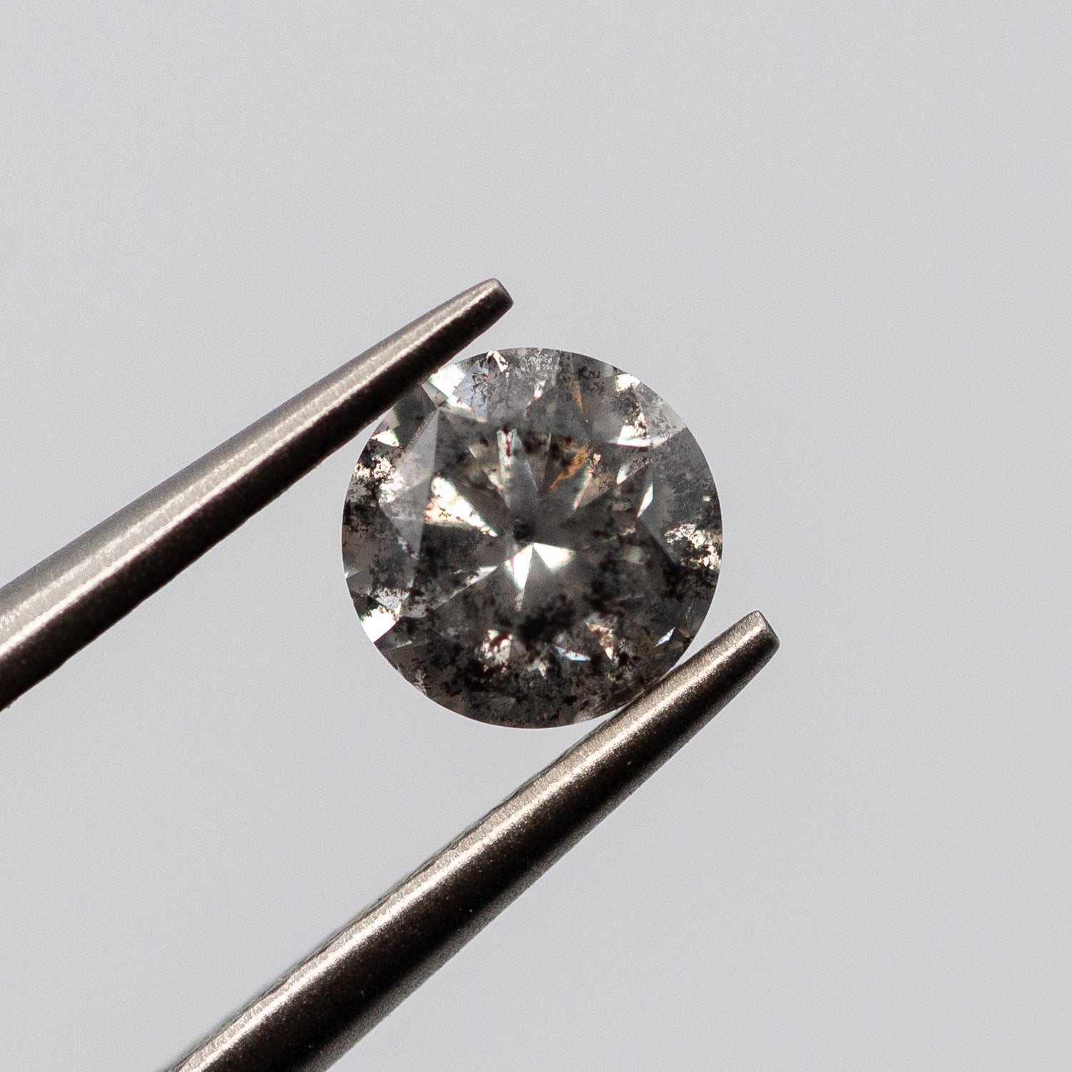 0.50ct Round Shaped Medium Grey Loose Salt & Pepper Diamond Malleable Jewellers