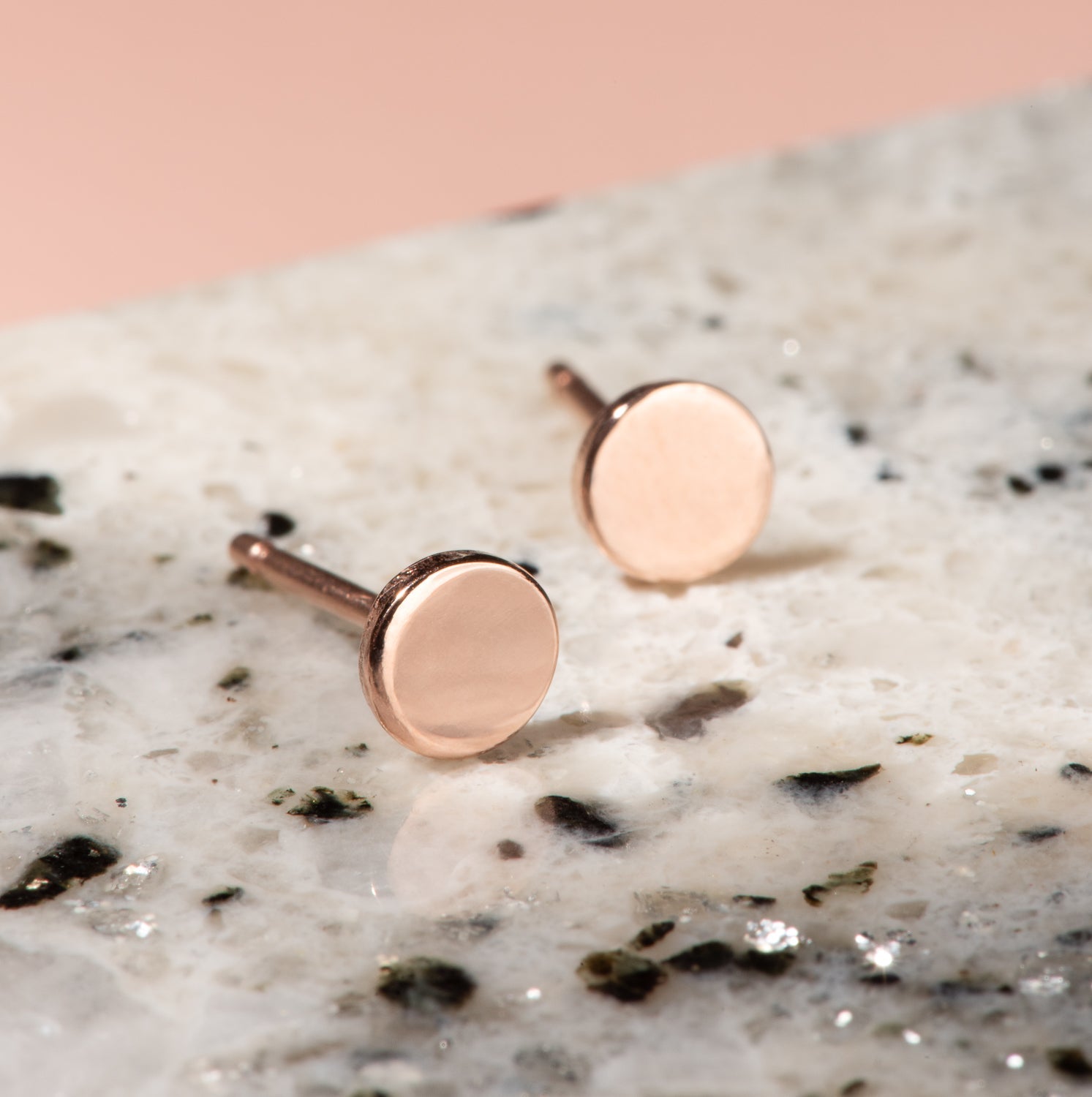 Circle Studs in Rose Gold - Malleable Jewellers