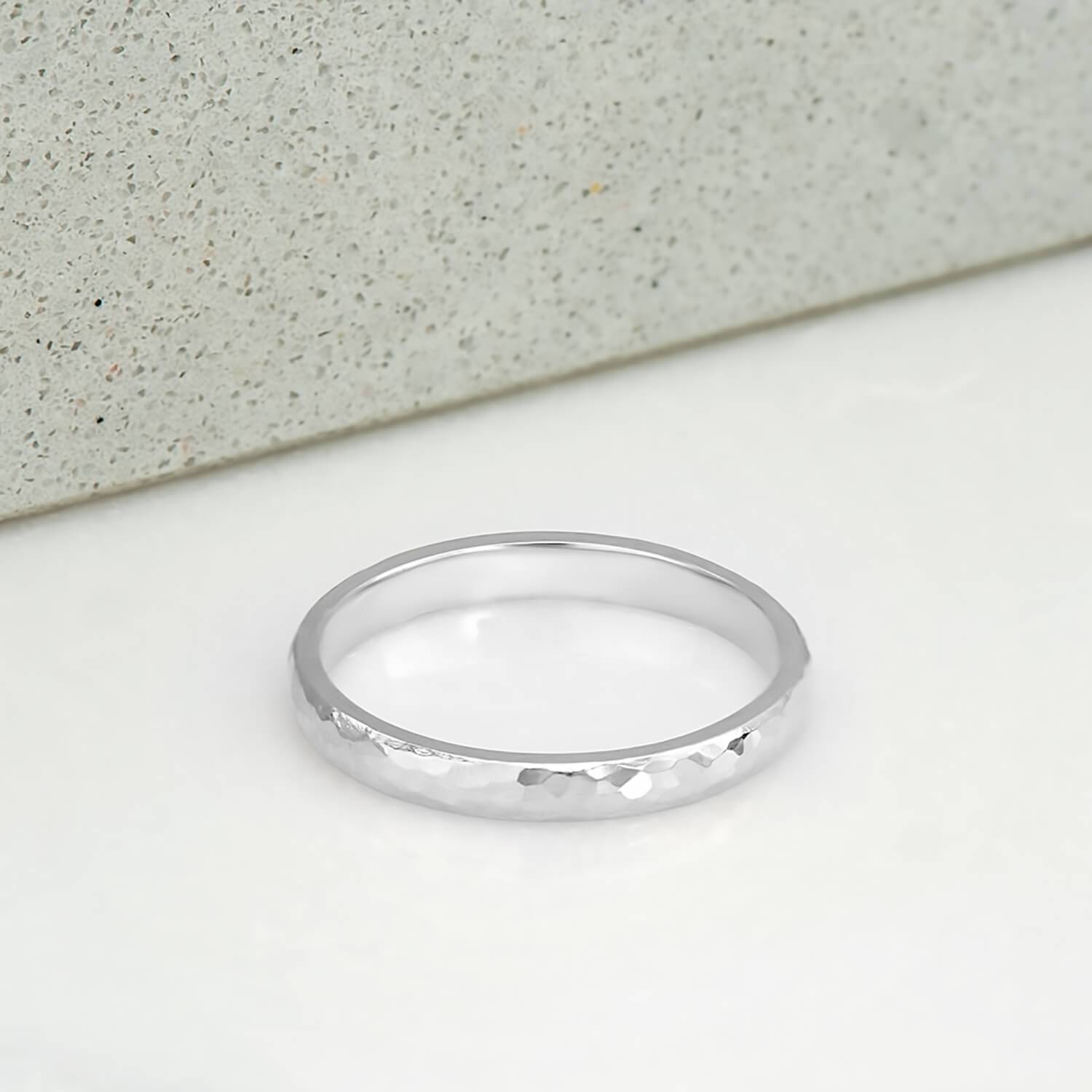 Dappled Ring in White Gold - Malleable Jewellers