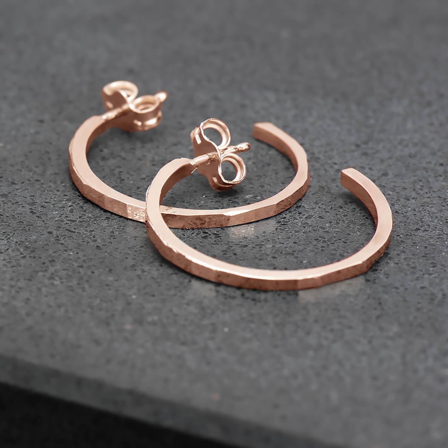 Flash Hoops in Rose Gold - Malleable Jewellers