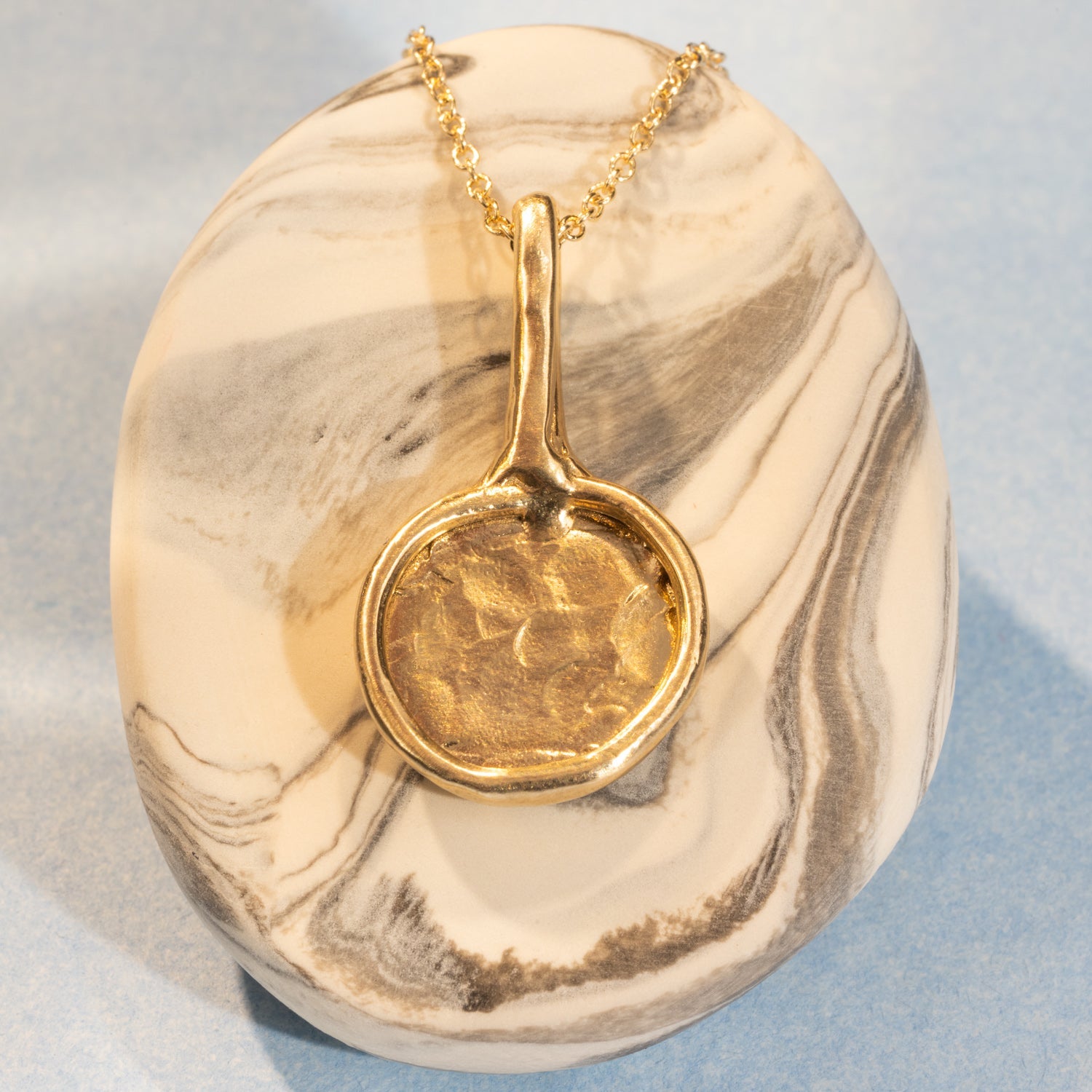 Organic Initial Necklace in Yellow Gold - Malleable Jewellers