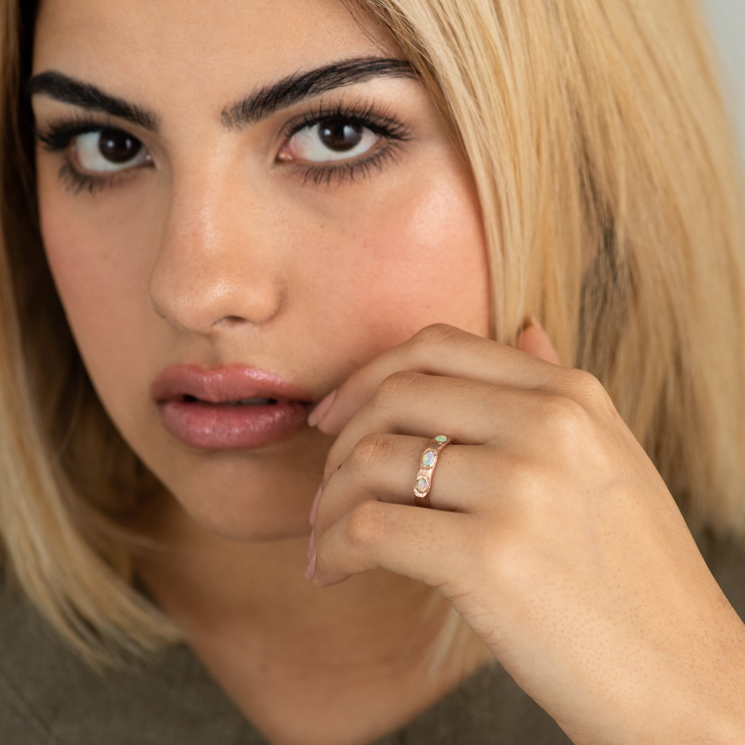 Organic Opal Eternity in Rose Gold - Malleable Jewellers