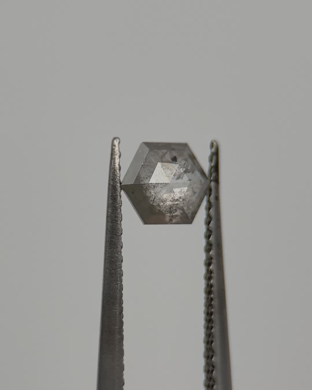 0.51ct Hexagon Shaped Icy Grey Loose Salt & Pepper Diamond Malleable Jewellers