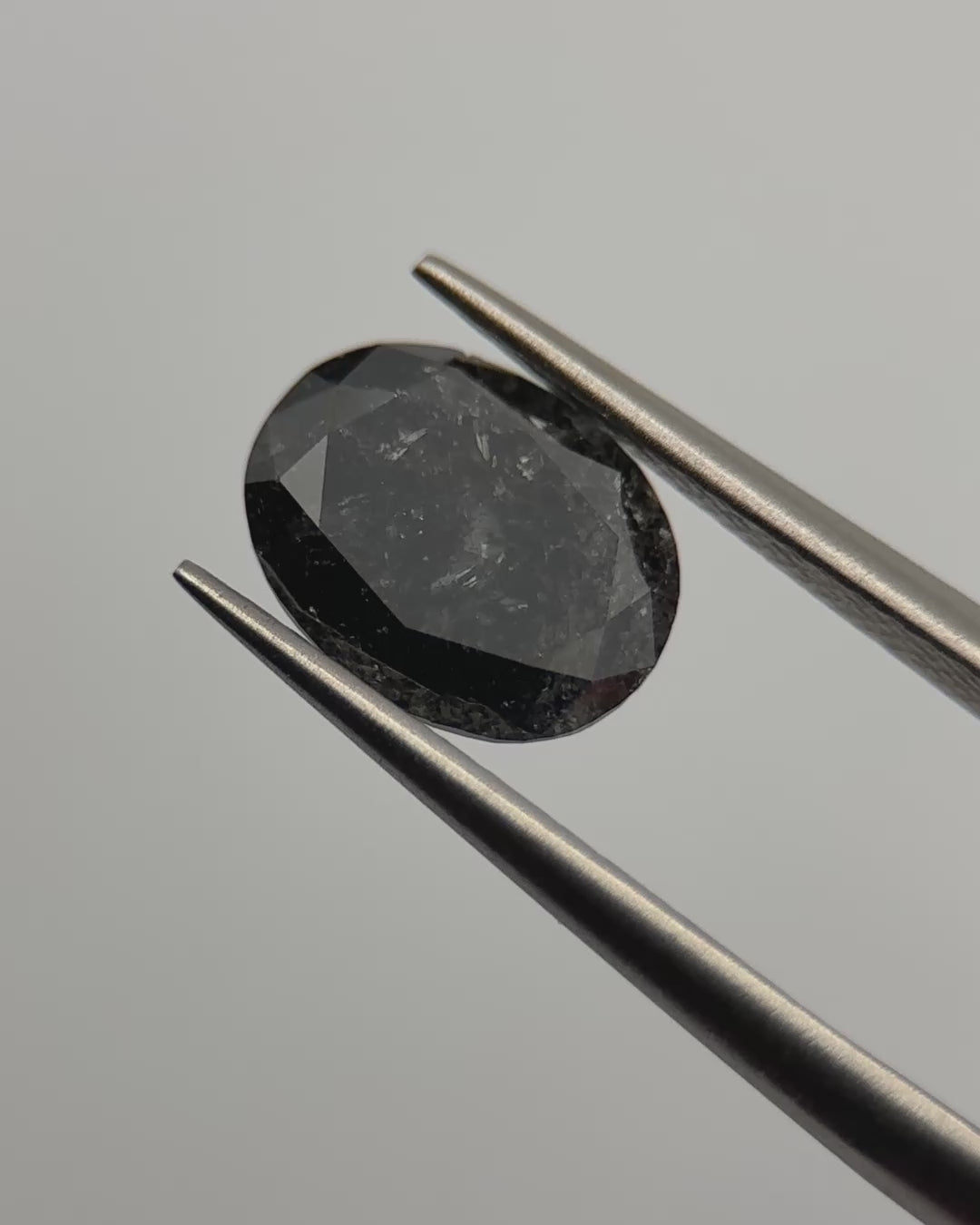 2.25ct Oval Shaped Black Loose Salt & Pepper Diamond Malleable Jewellers