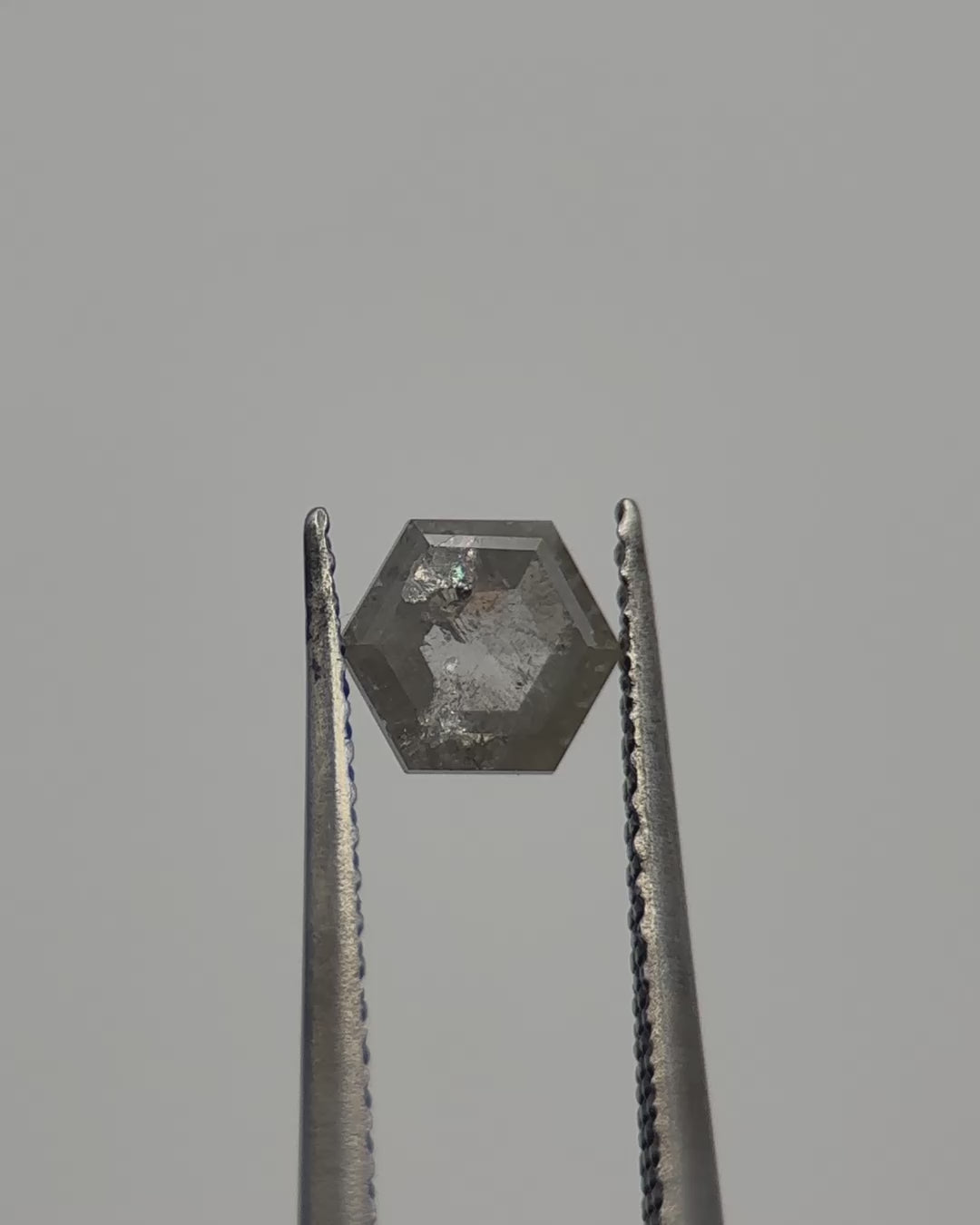 0.51ct Hexagon Shaped Icy Grey Loose Salt & Pepper Diamond Malleable Jewellers