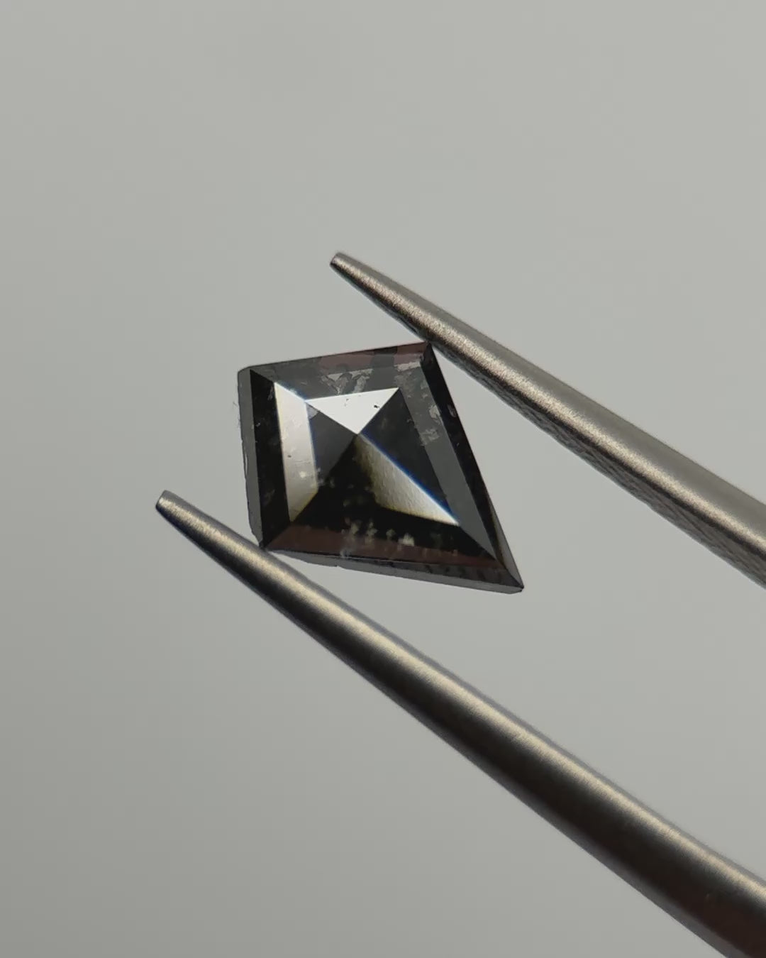0.87ct Kite Shaped Dark Grey Loose Salt & Pepper Diamond Malleable Jewellers