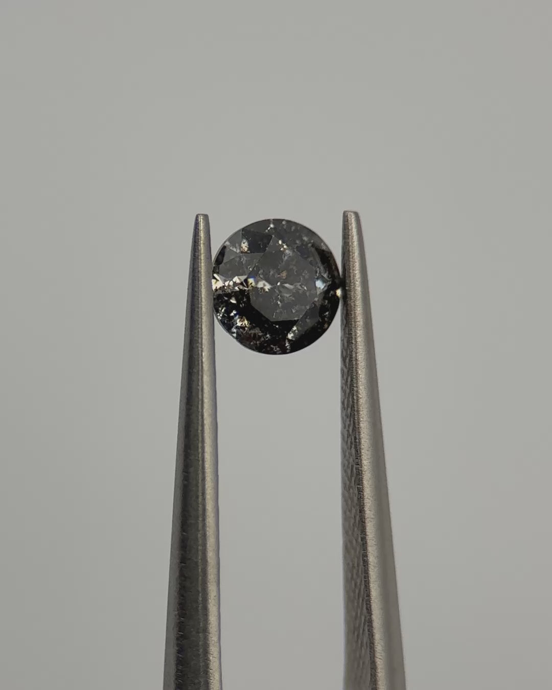 0.50ct Round Shaped Dark Grey Loose Salt & Pepper Diamond Malleable Jewellers