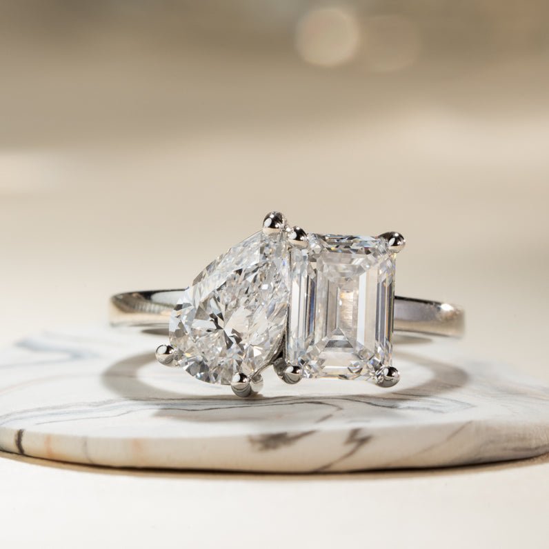 Toi et Moi Ring in Platinum - Malleable Jewellers